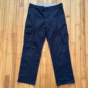 Dickies Flex Mens 36x32 Regular Straight Cargo Pants Navy Blue Workwear Utility